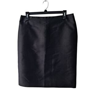 NWT Talbots Pencil Skirt Silk Wool Blend Knee Length Career Black Womens Size 14